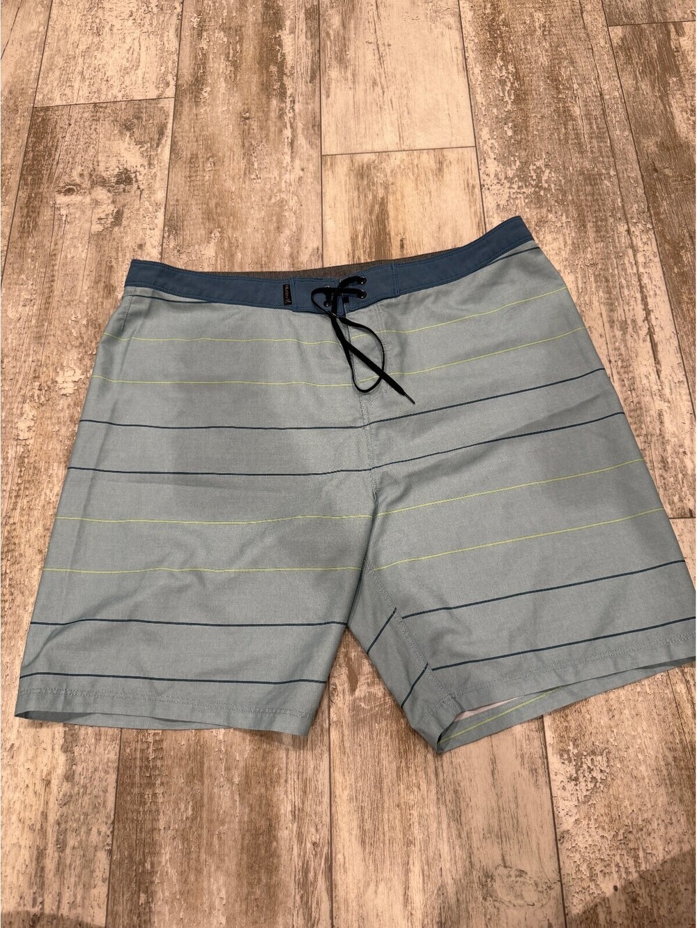 Hurley 38 Gray Striped Boardshorts Swim Surf Shorts